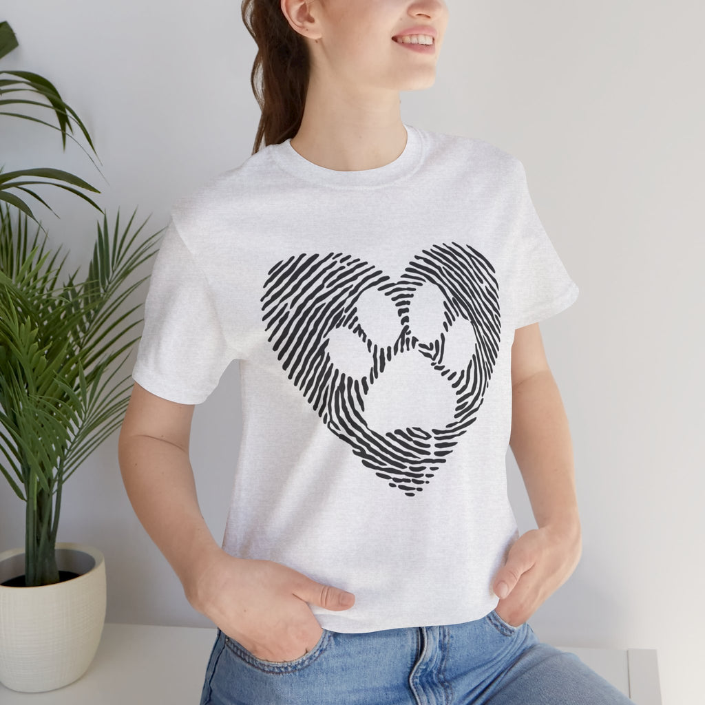 Fingerprint Heart Paw T-Shirt — Dog Paw Love Tee