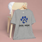 Dog Mom T-Shirt – Blue Paw Graphic "Dog Mom: It's Not a Hobby, It's a Lifestyle"