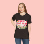 Proud Dog Mom Tee – Floral Retro Heart Design