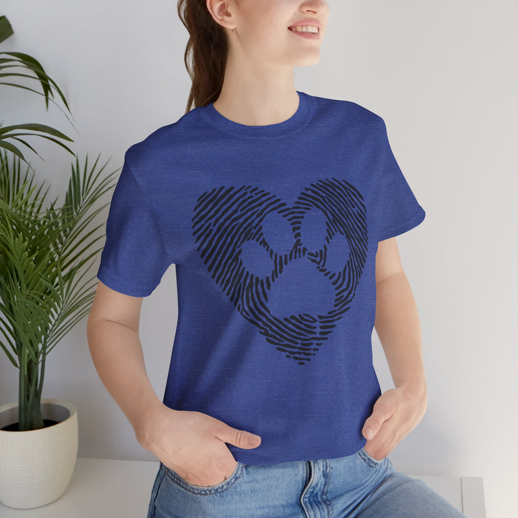 Fingerprint Heart Paw T-Shirt — Dog Paw Love Tee