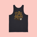 Dog Mom Tank Top - Gold Script with Paw & Bone Design