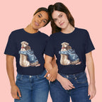Cuddles Over Everything Tee — Boy Hugging Dog Animal Lover T-Shirt