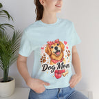 Dog Mom T-Shirt – Cute Golden Retriever Design with Hearts & Paw Prints
