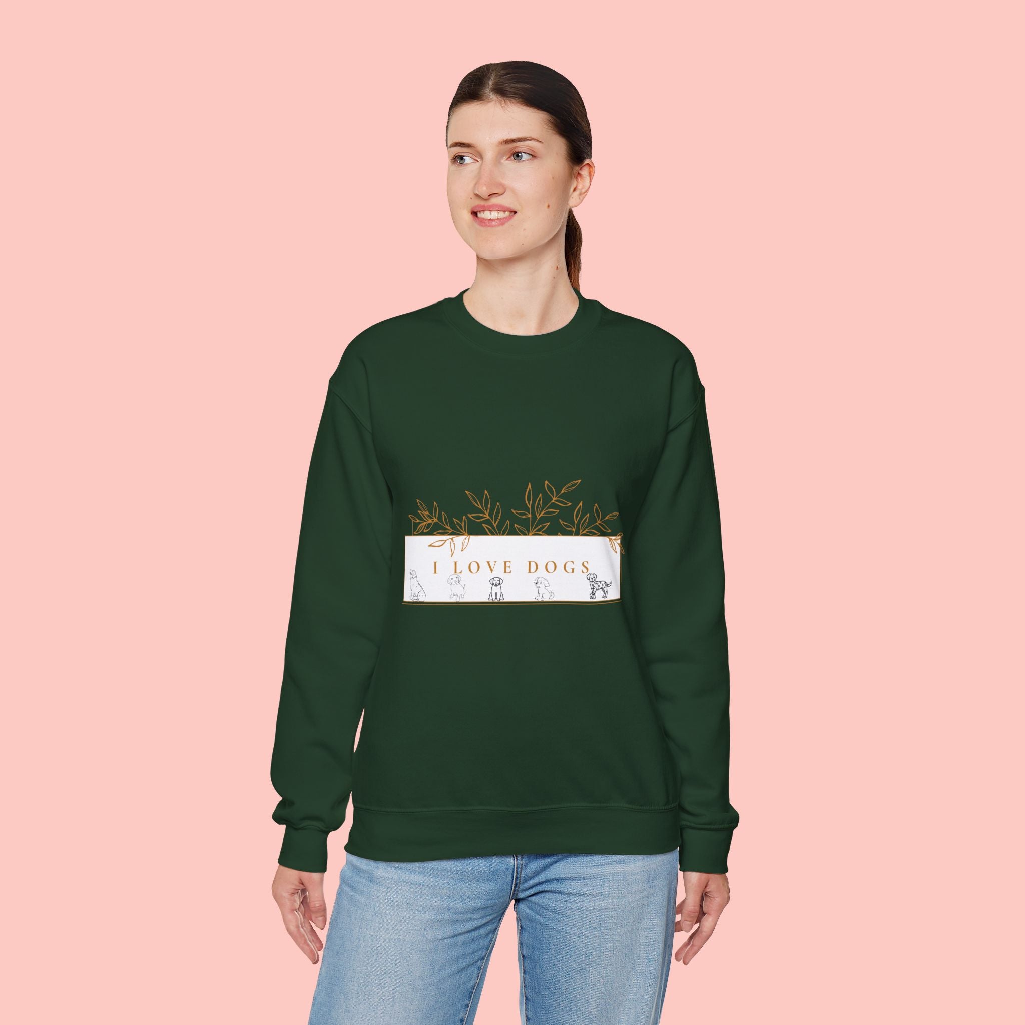 I Love Dogs Floral Crewneck Sweatshirt