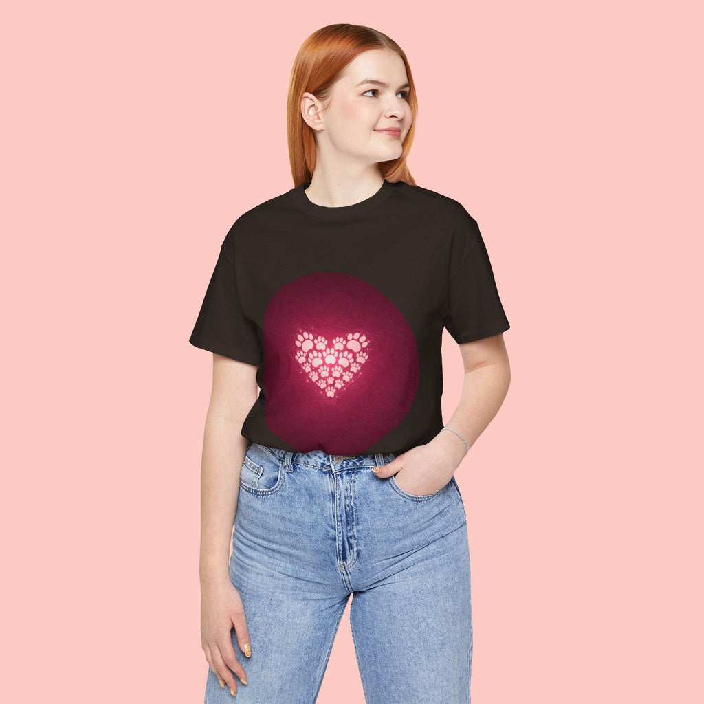 Paw Print Heart T‑Shirt — Cute Pet Lover Tee