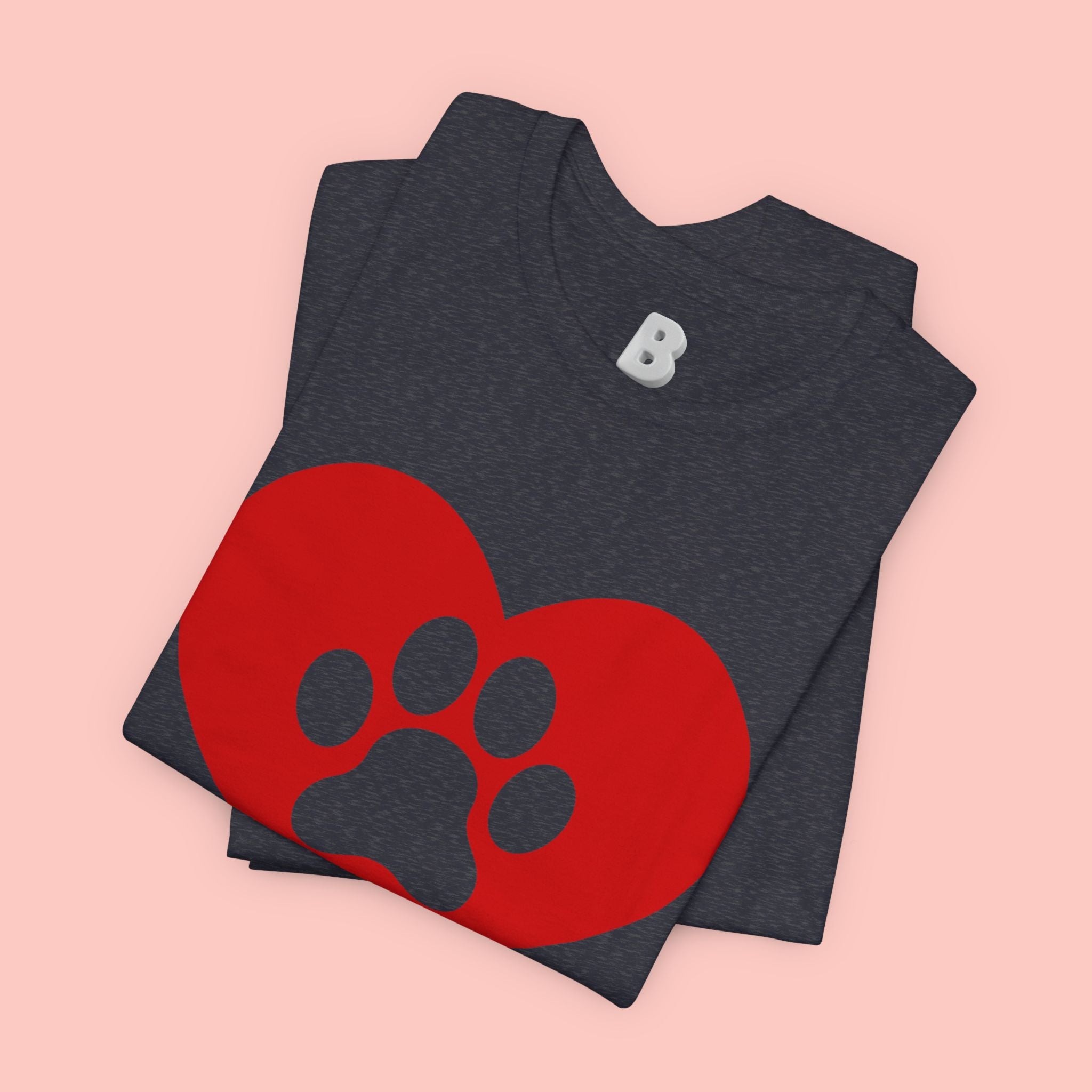 Pet Lover T-Shirt — Red Heart Paw Print Tee