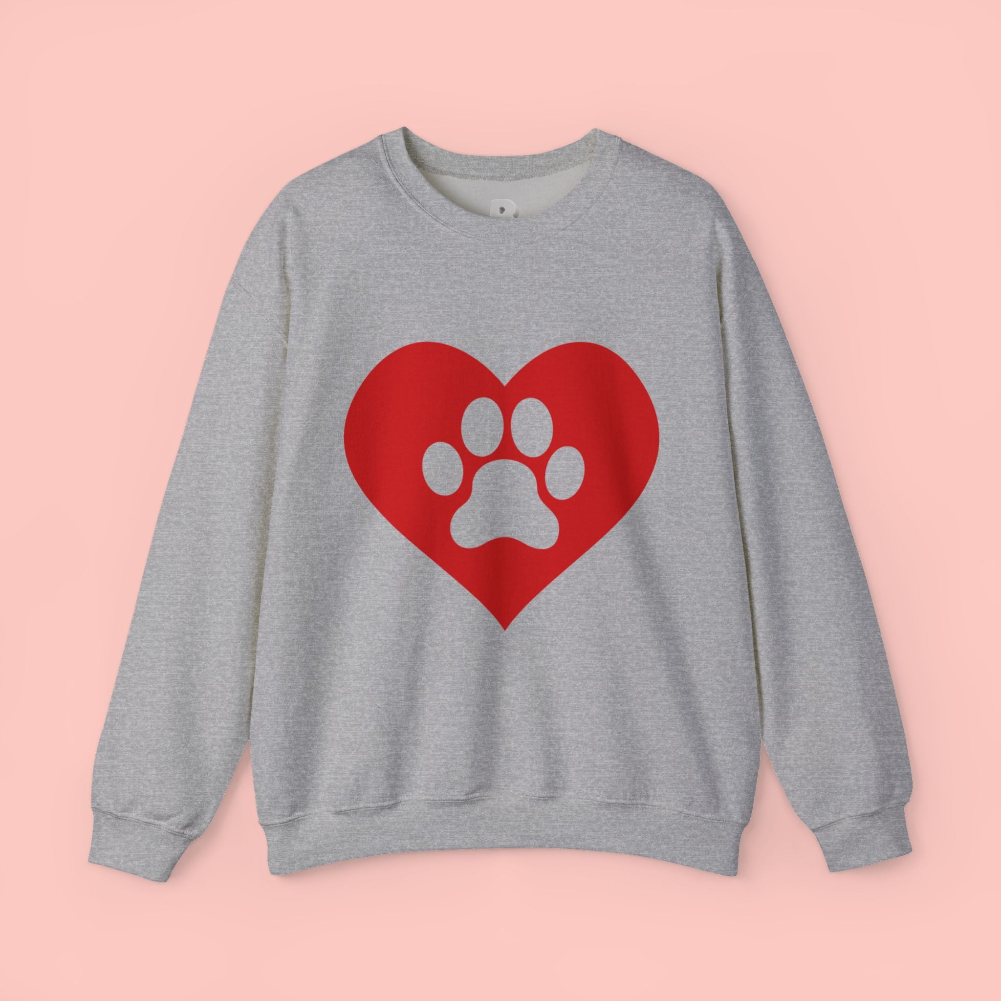 Heart Paw Crewneck Sweatshirt — Cute Pet Lover Pullover