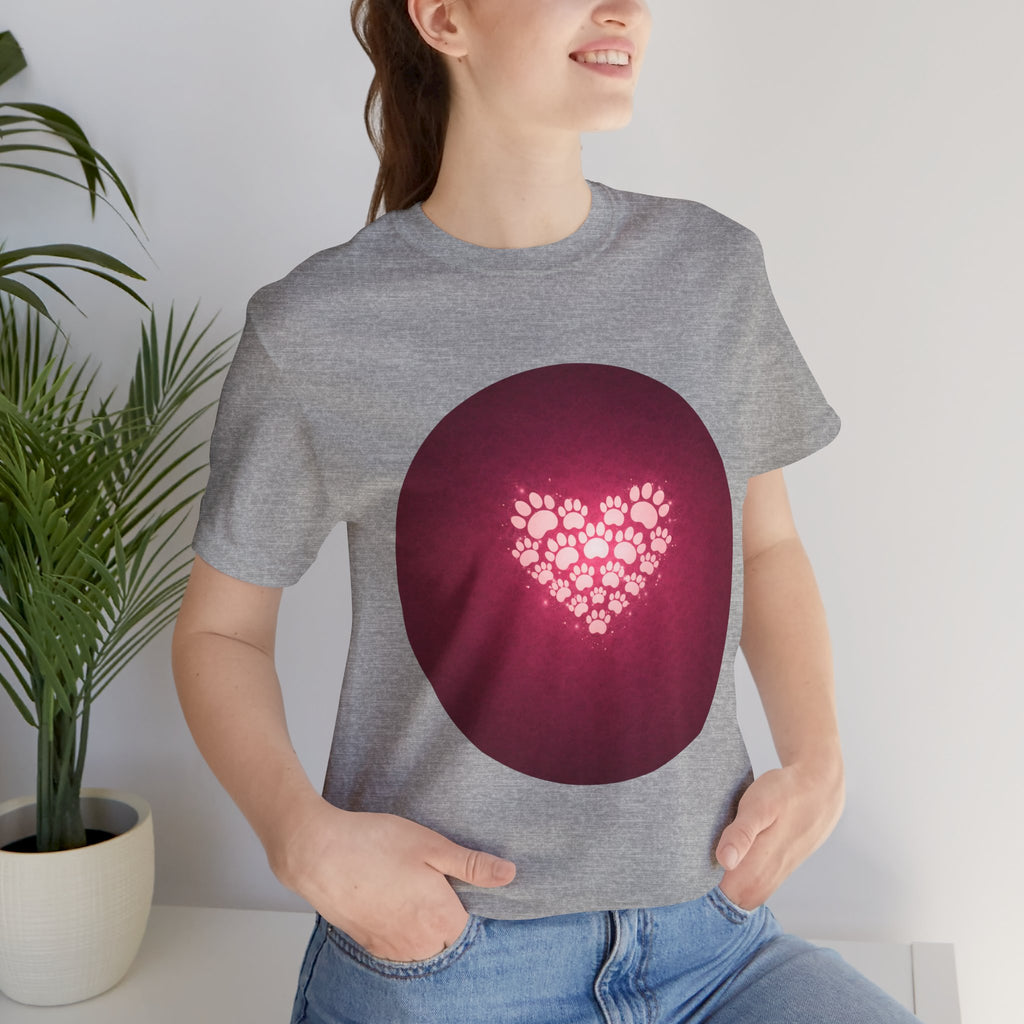 Paw Print Heart T‑Shirt — Cute Pet Lover Tee