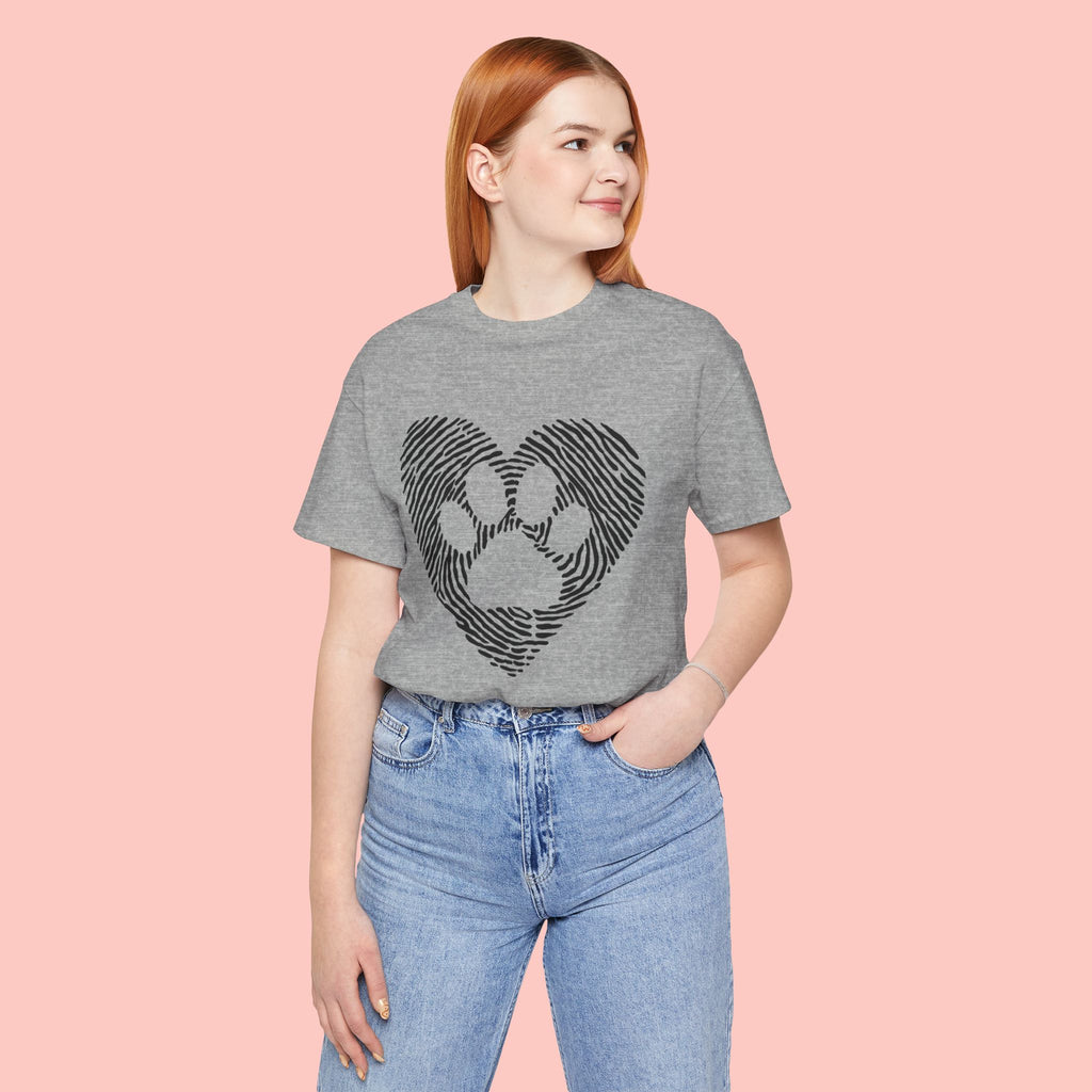 Fingerprint Heart Paw T-Shirt — Dog Paw Love Tee