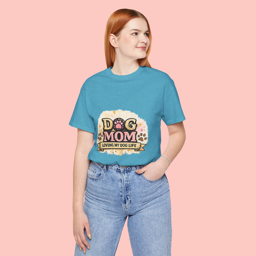 Dog Mom T-Shirt – "Loving My Dog Life" Cute Paw Print Tee for Pet Moms