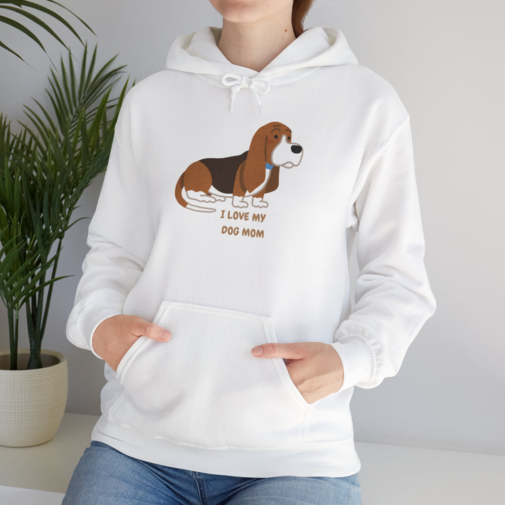 Dog Mom Hoodie — Cute Basset Hound I Love My Dog Mom Sweatshirt