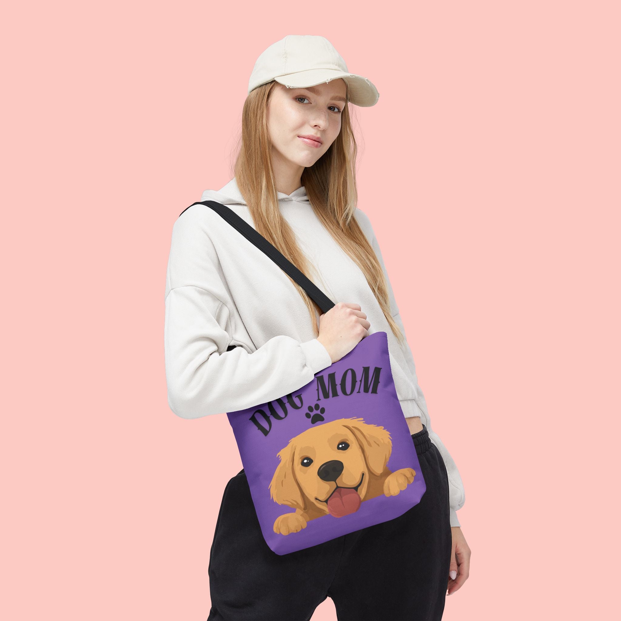 Dog Mom Tote Bag — Cute Golden Retriever Paw Print All-Over-Print Tote