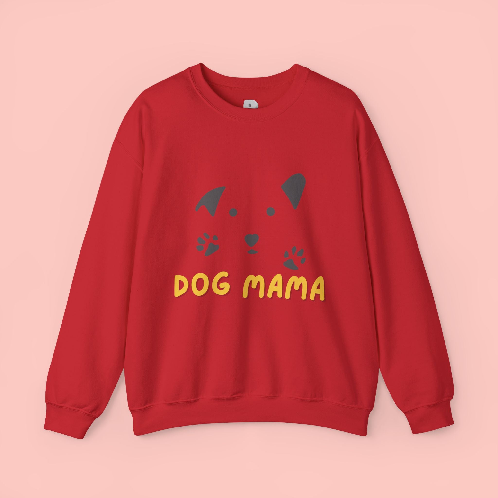 Dog Mama Crewneck Sweatshirt – Cute Paw Print & Puppy Graphic