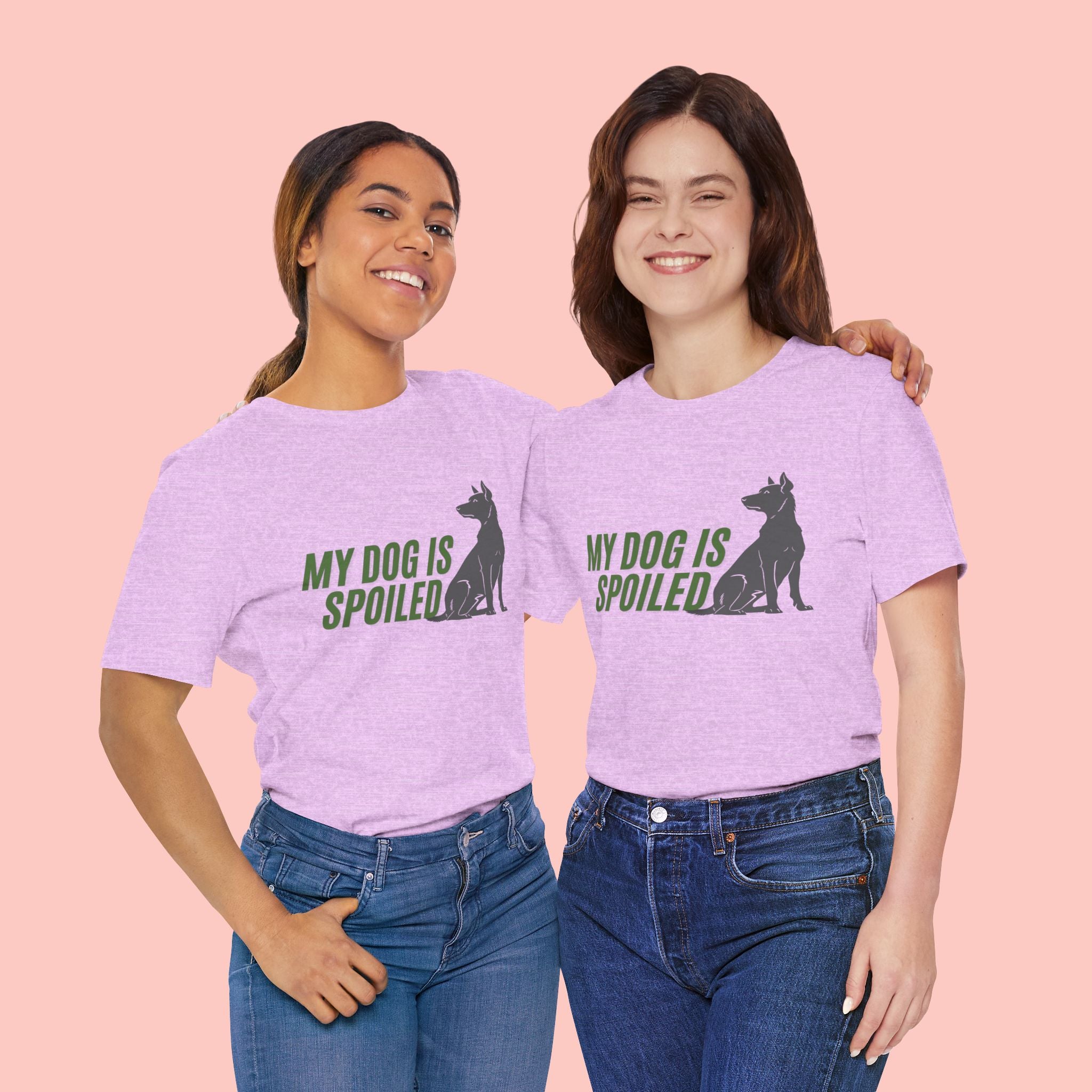 My Dog Is Spoiled T‑Shirt — Funny Dog Lover Tee with Sitting Dog Graphic