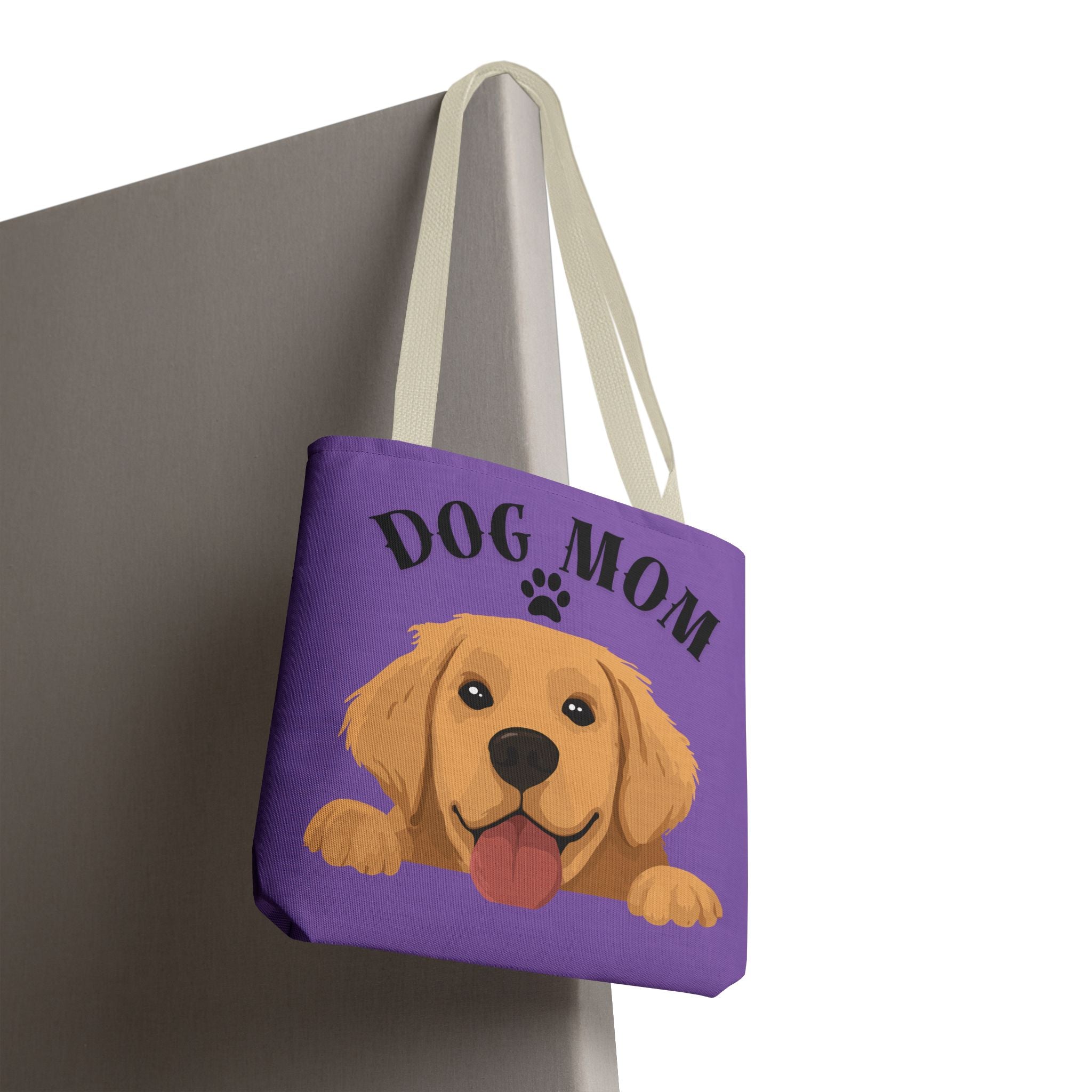 Dog Mom Tote Bag — Cute Golden Retriever Paw Print All-Over-Print Tote