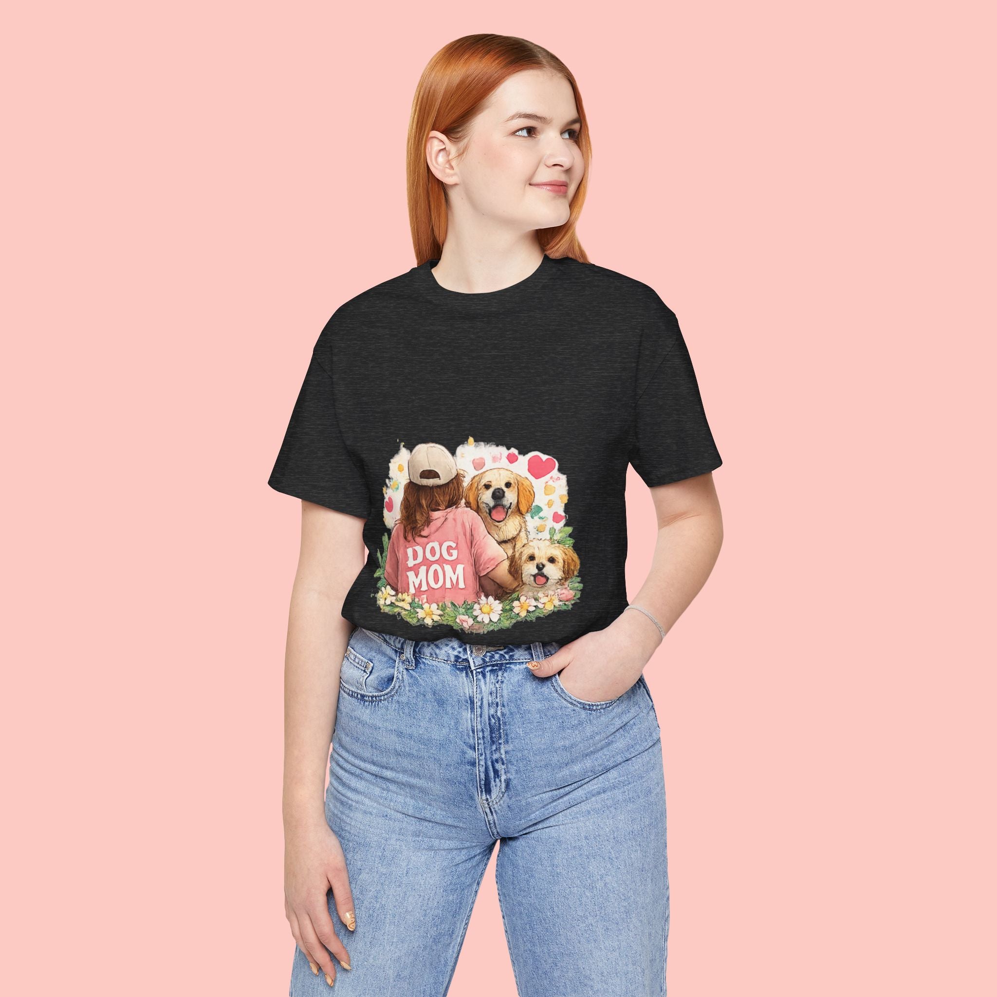 Dog Mom T-Shirt — Cute Floral Puppy Tee for Dog Lovers