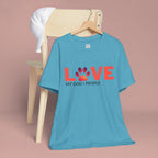 Dog Lover Tee - "LOVE My Dog > People" Paw Print Graphic T-Shirt