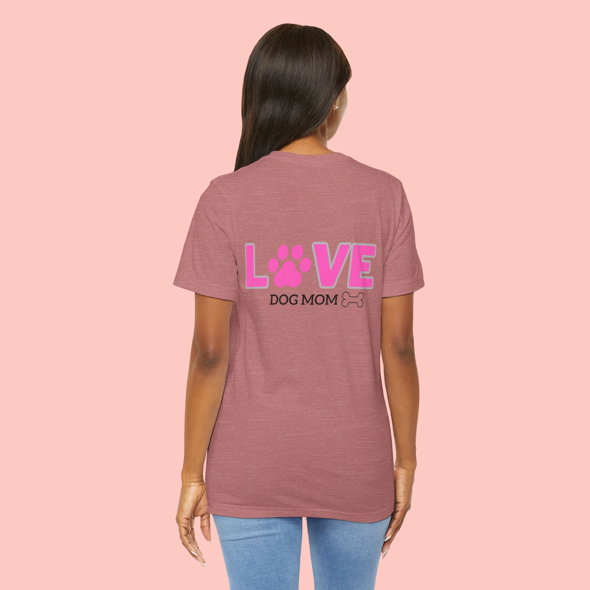 Dog Mom Love T-Shirt — "LOVE" Paw Graphic Tee