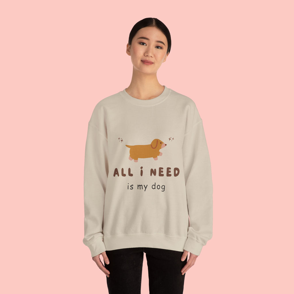All I Need Is My Dog Sweatshirt — Cute Dachshund Graphic Crewneck