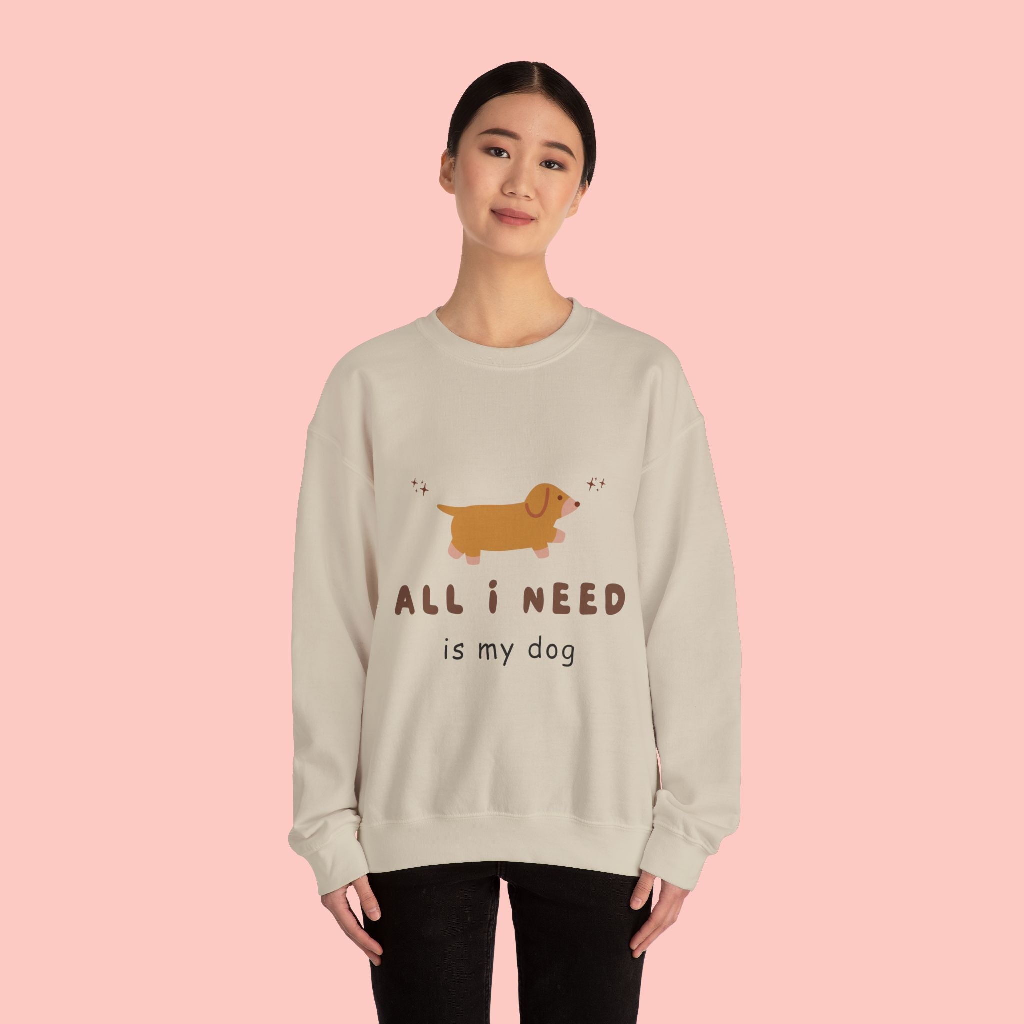 All I Need Is My Dog Sweatshirt — Cute Dachshund Graphic Crewneck