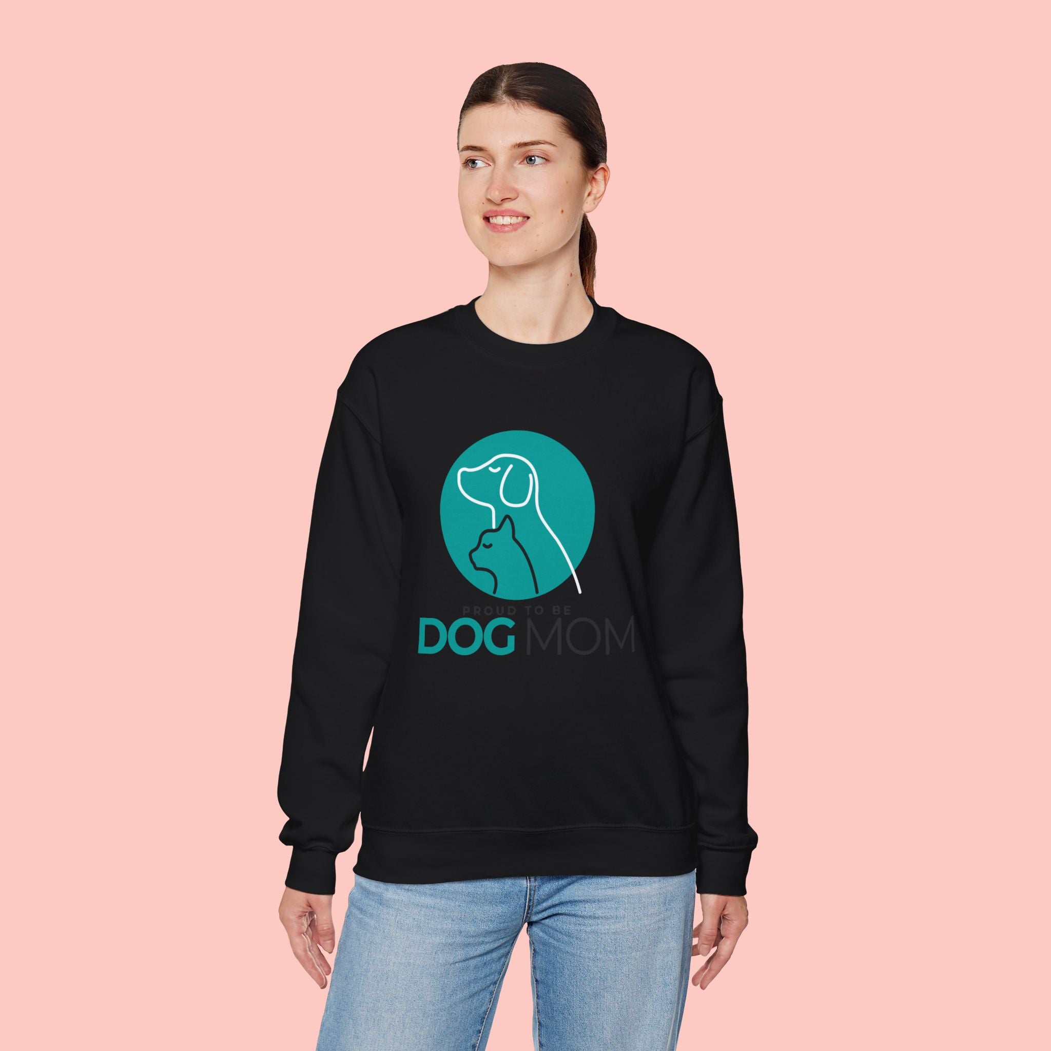 Dog Mom Crewneck Sweatshirt – Proud To Be Dog Mom Graphic Pullover