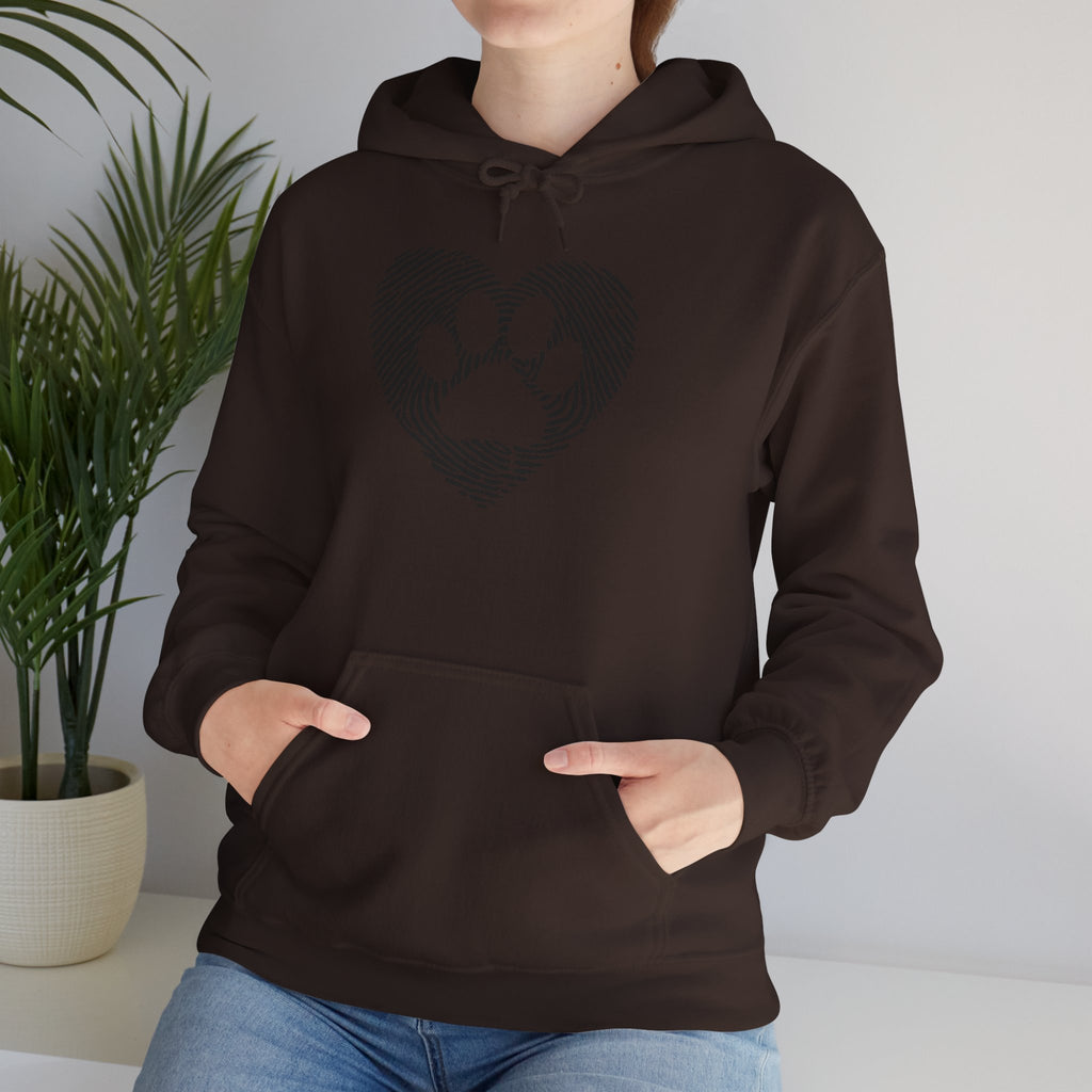 Heart Paw Print Hoodie — Dog Lover Heart Paw Graphic Sweatshirt