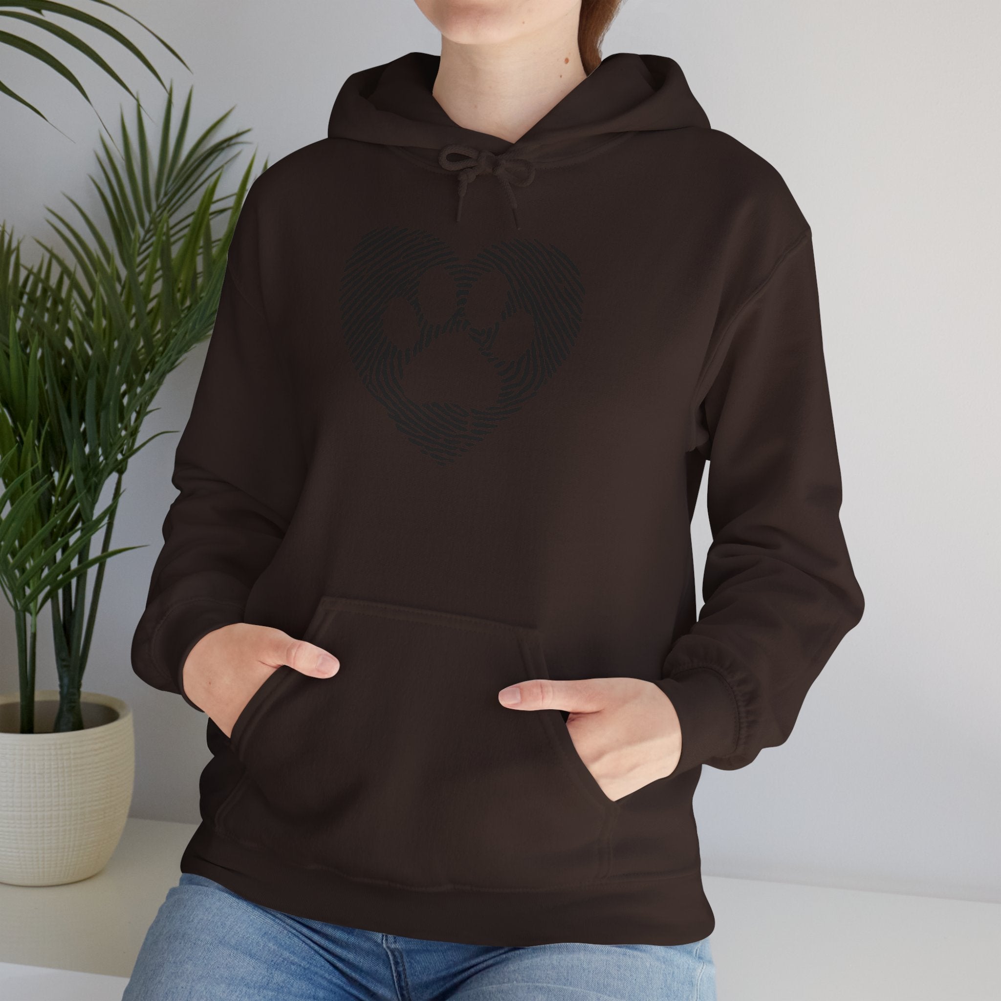 Heart Paw Print Hoodie — Dog Lover Heart Paw Graphic Sweatshirt