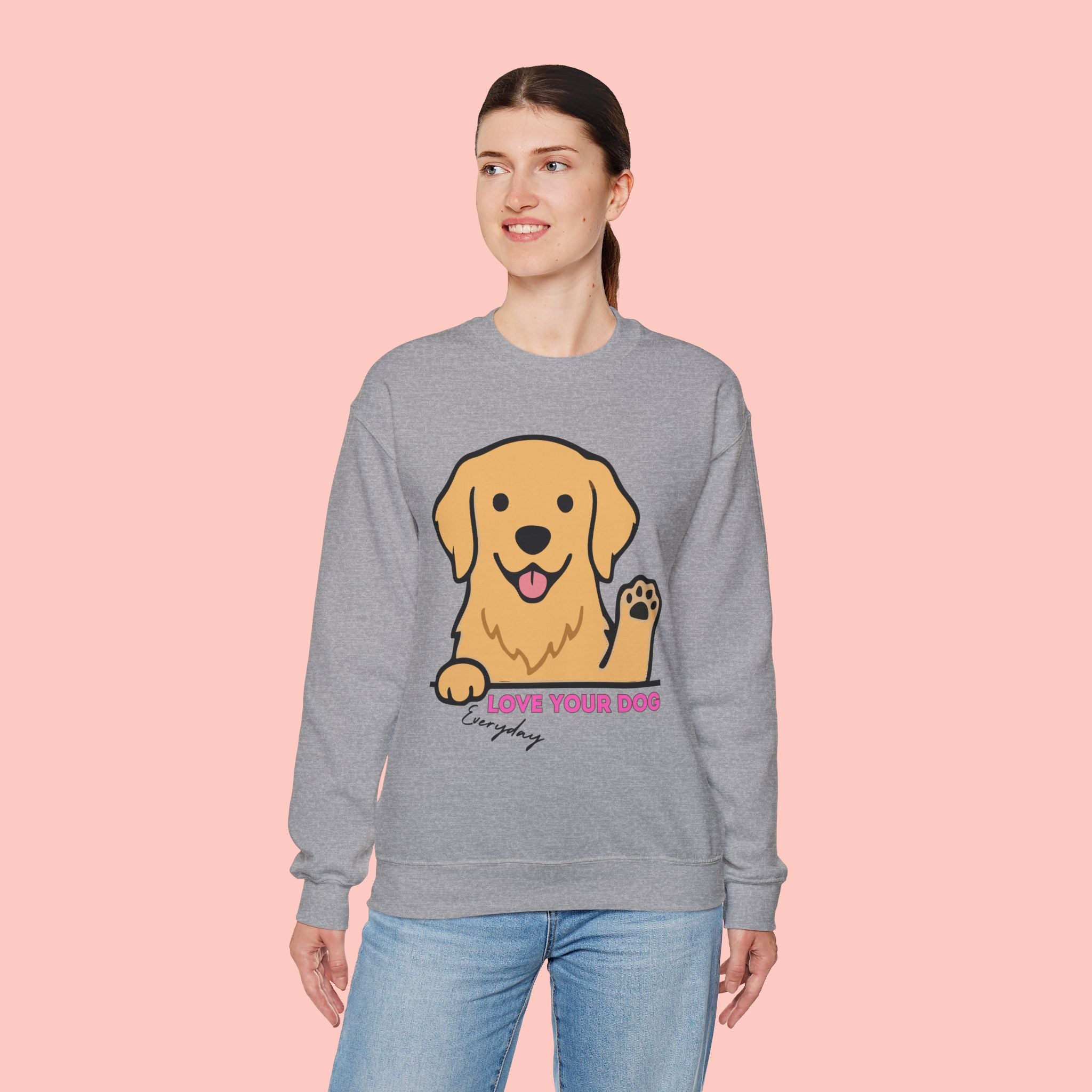 Golden Retriever "Love Your Dog Everyday" Sweatshirt - Cute Pet Lover Crewneck