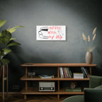 Canvas Wall Art - "Coffee With My Dog" Cute Coffee & Puppy Print