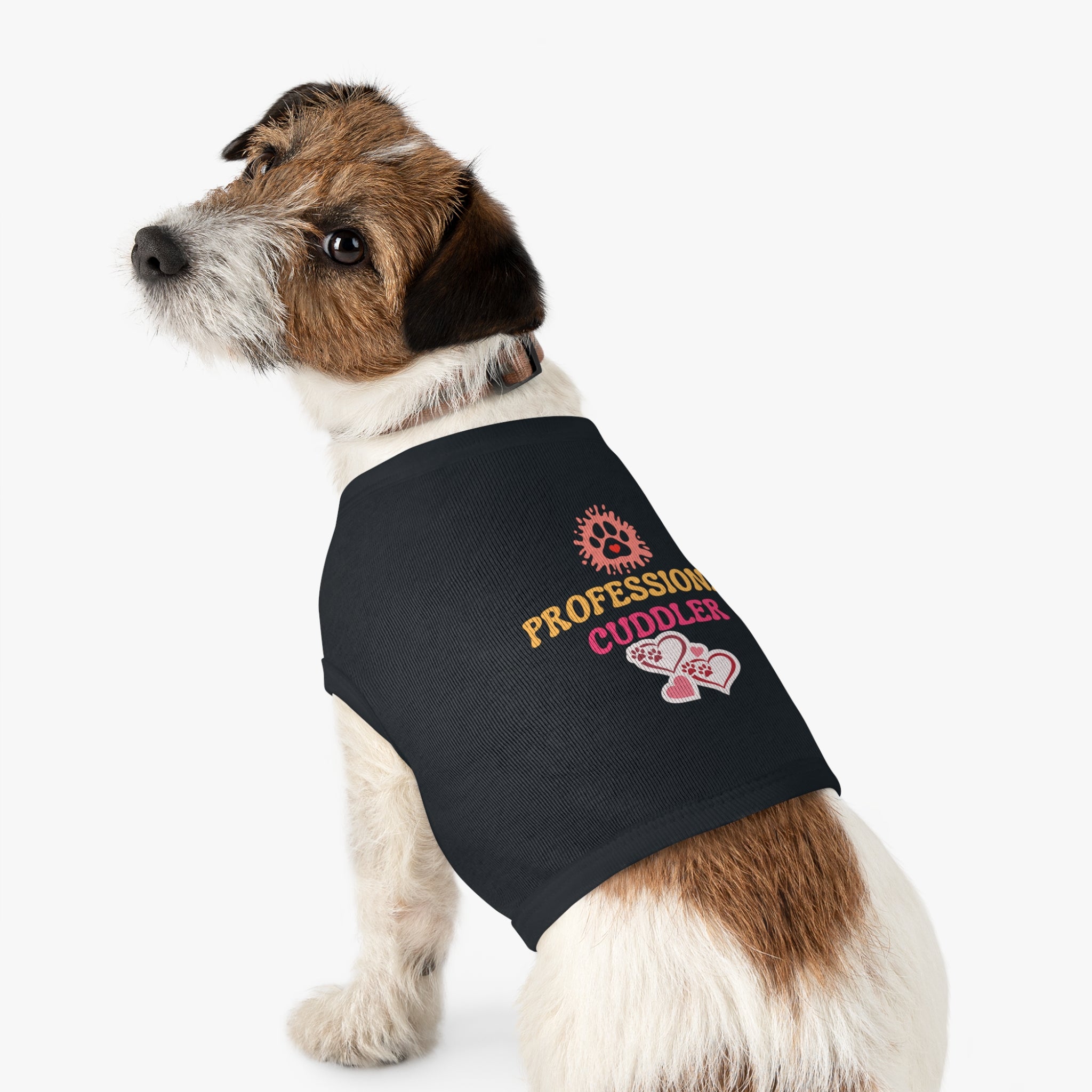 Professional Cuddler Pet Tank Top — Cute Paw Heart Dog & Cat Shirt for Small Pets