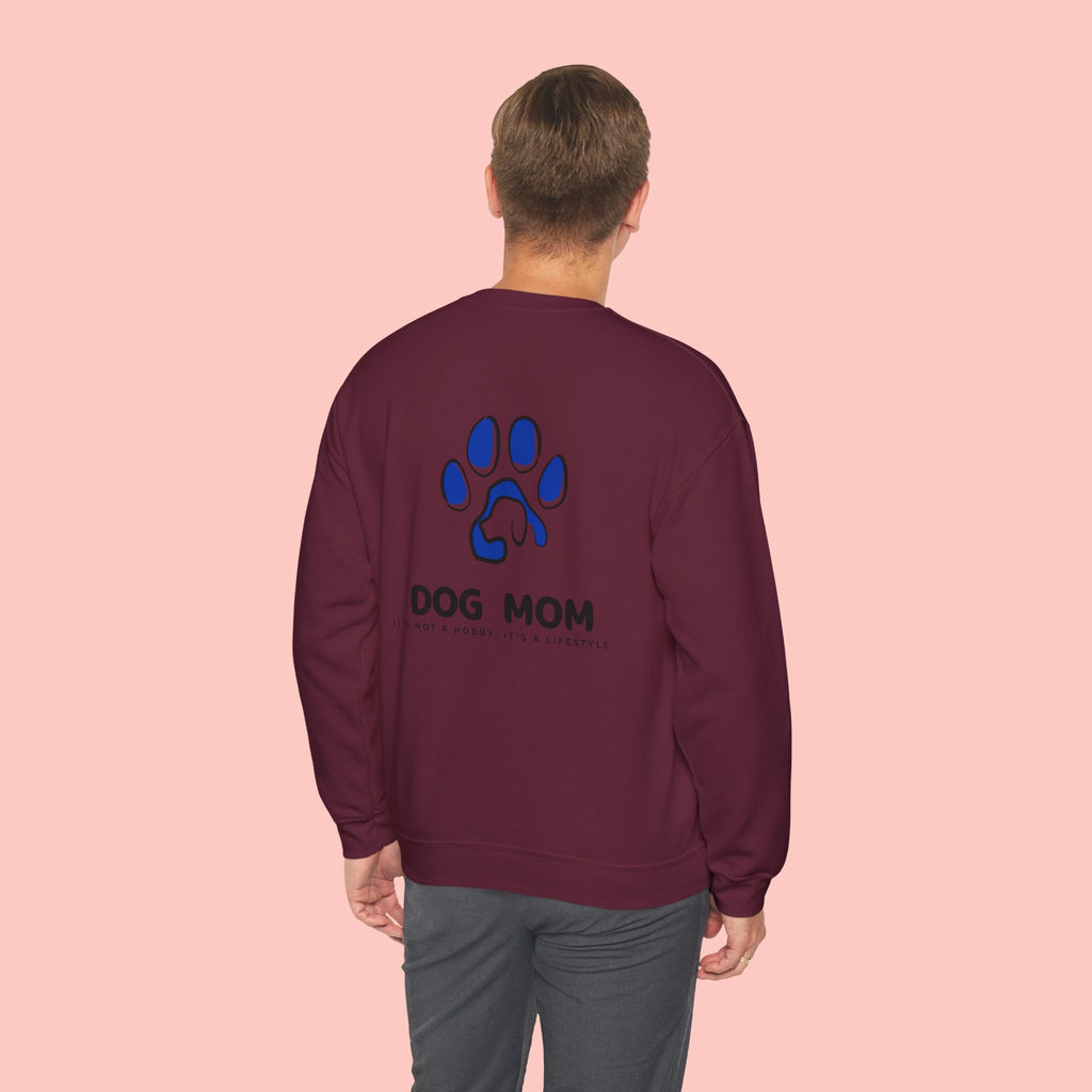 Dog Mom Crewneck Sweatshirt — Blue Paw Graphic