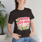 Proud Dog Mom Tee – Floral Retro Heart Design