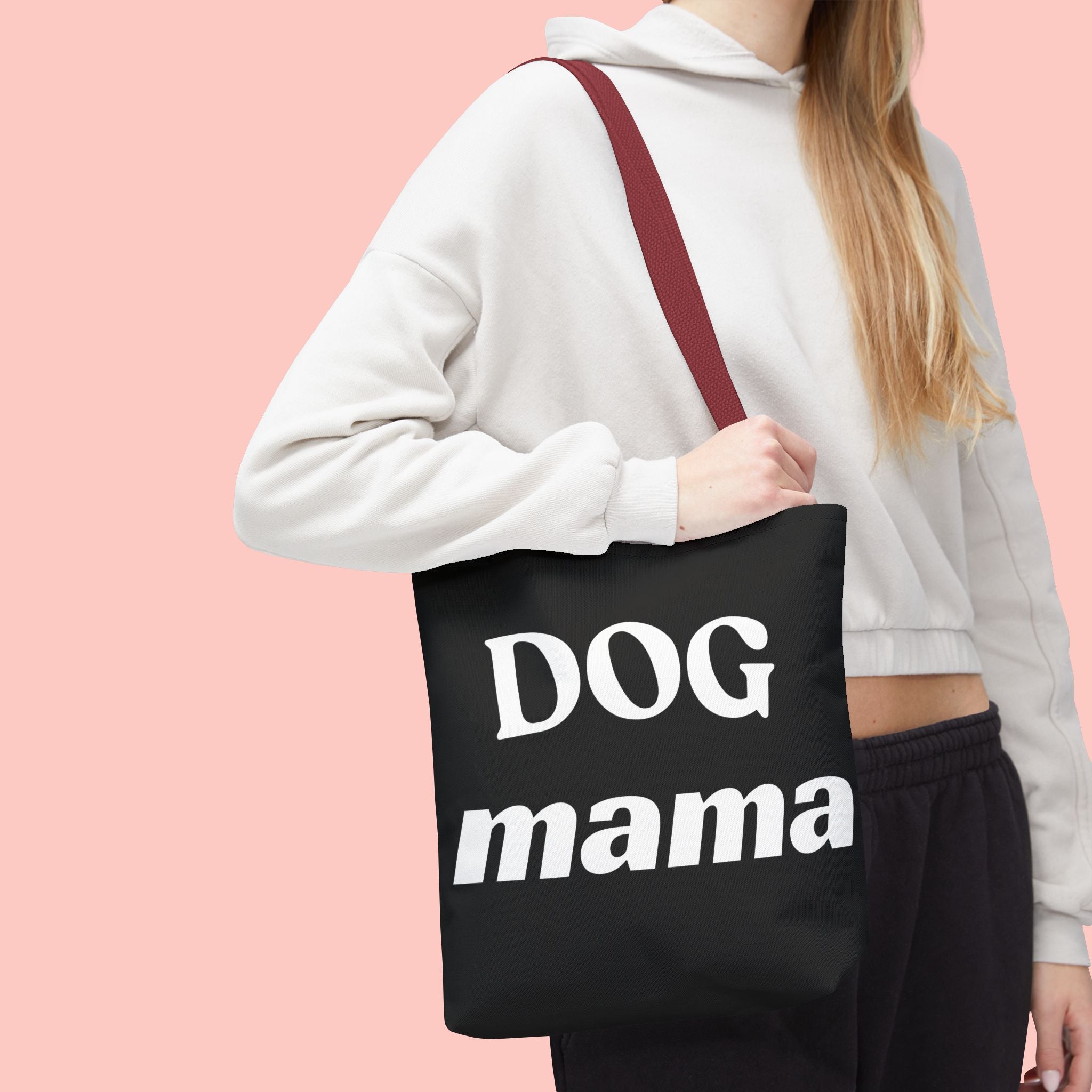 Dog Mama Tote Bag — Black Canvas Pet Lover Tote