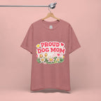 Proud Dog Mom Tee – Floral Retro Heart Design