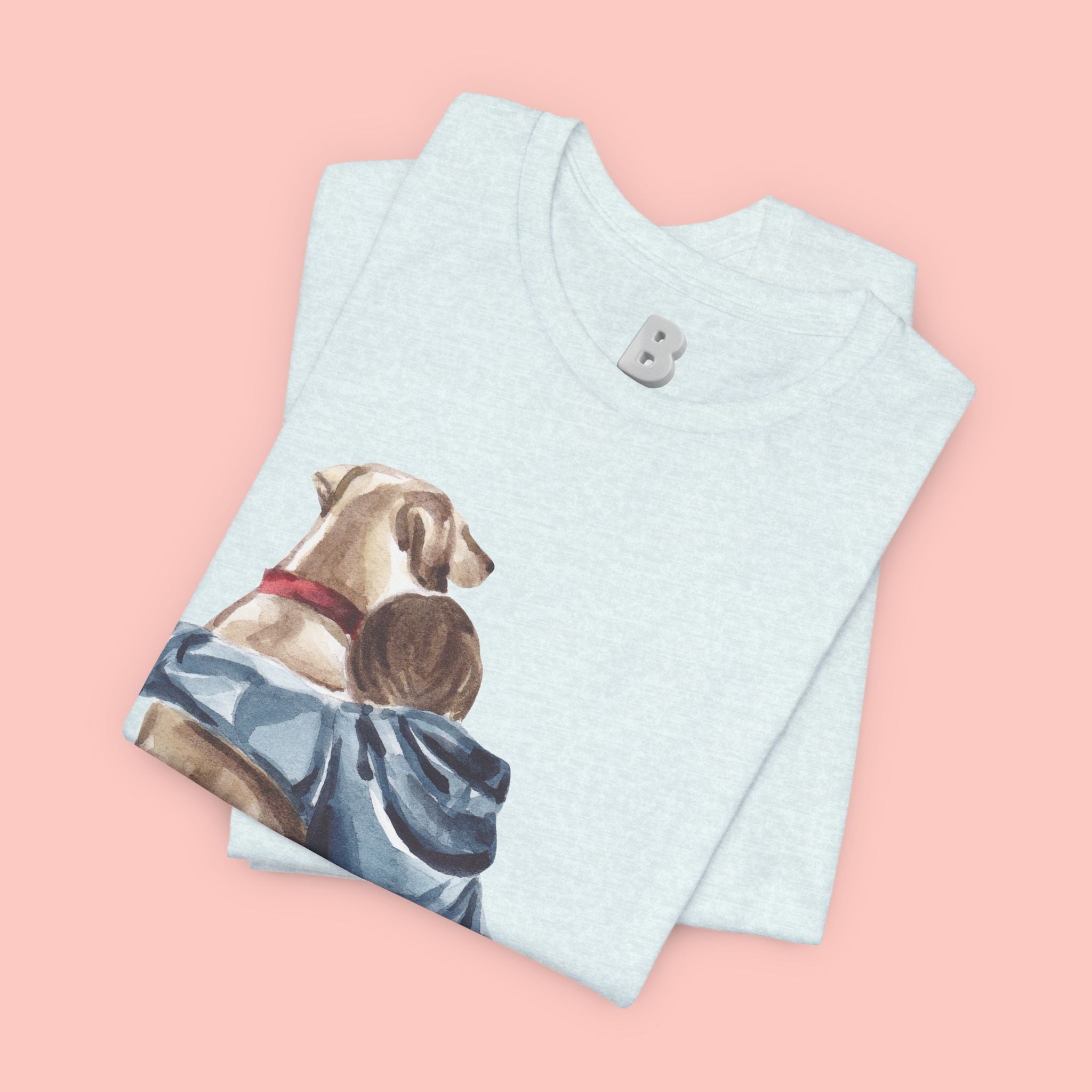 Cuddles Over Everything Tee — Boy Hugging Dog Animal Lover T-Shirt