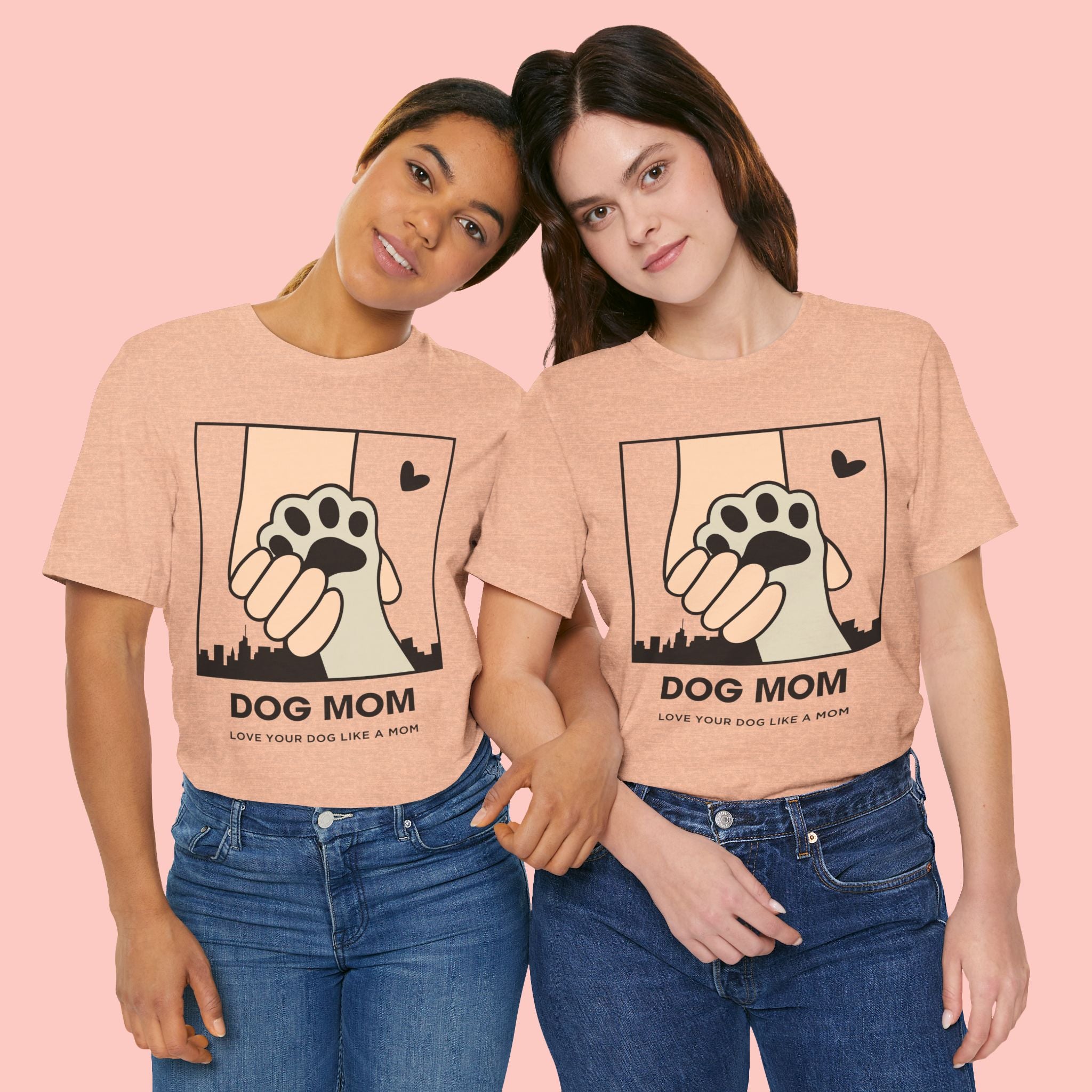 Dog Mom T-Shirt — "Love Your Dog Like a Mom" Paw Print Graphic