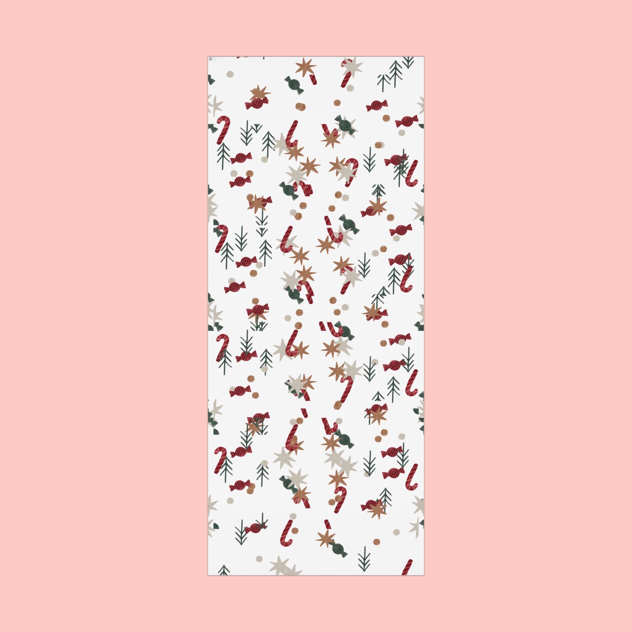 Holiday Candy Cane Gift Wrap Paper