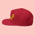Dog Mom Embroidered Flat Bill Cap — Paw Print Snapback Hat