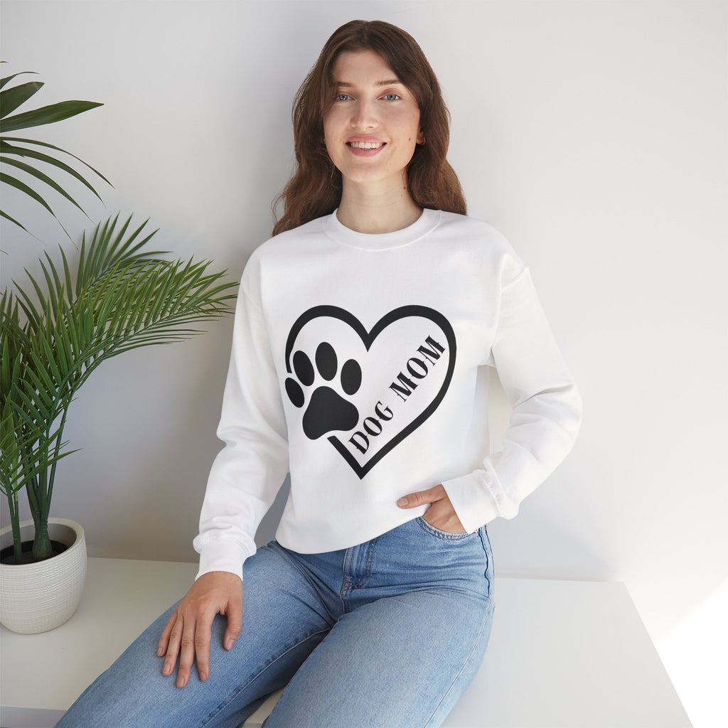 Dog Mom Heart Paw Crewneck Sweatshirt