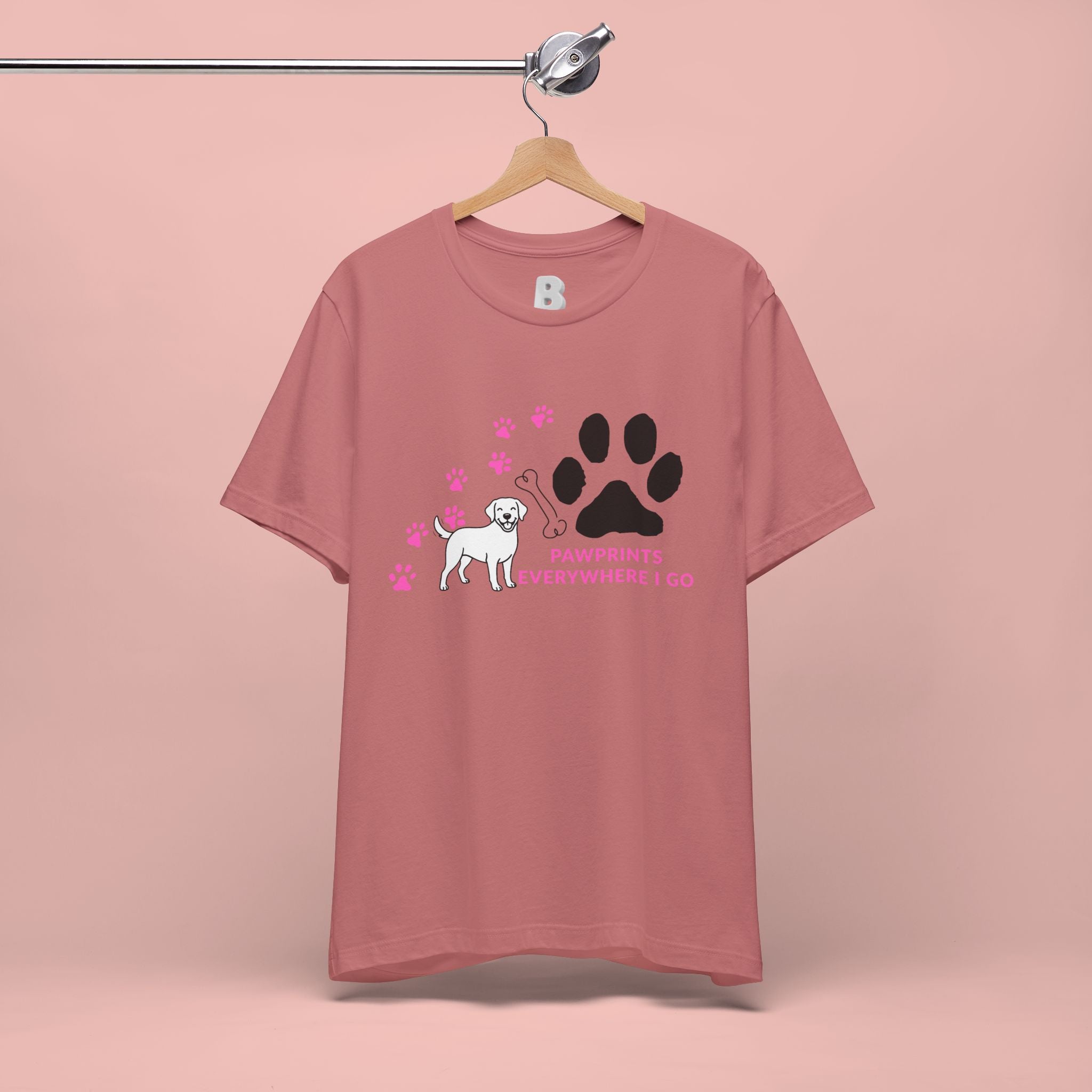 Dog Pawprint T-Shirt — "Pawprints Everywhere I Go" Cute Pet Lover Tee