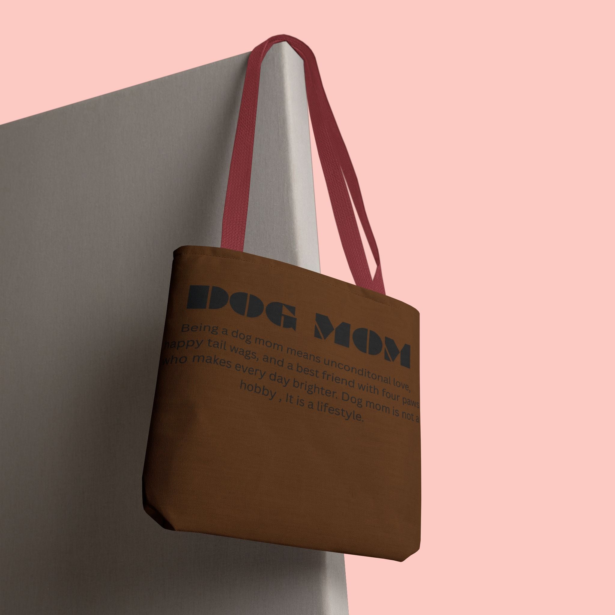 Dog Mom Tote Bag - 'Dog Mom' Printed Canvas Carryall, Gift for Dog Lovers