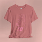 Dog Mom T‑Shirt – Minimal Pink Line Art Dog Tee