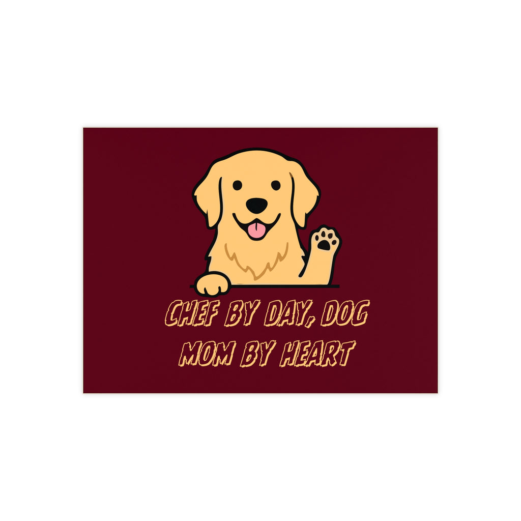 Ceramic Photo Tile — "Chef by Day, Dog Mom by Heart" Cute Golden Retriever Gift