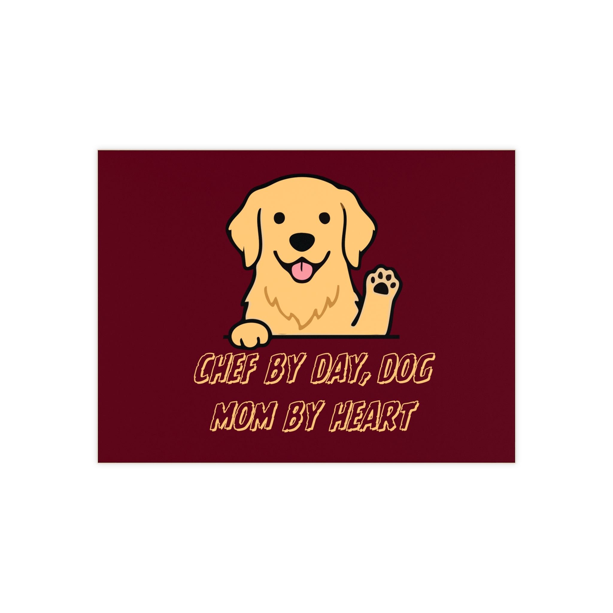 Ceramic Photo Tile — "Chef by Day, Dog Mom by Heart" Cute Golden Retriever Gift