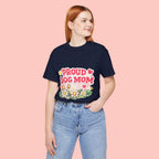 Proud Dog Mom Tee – Floral Retro Heart Design