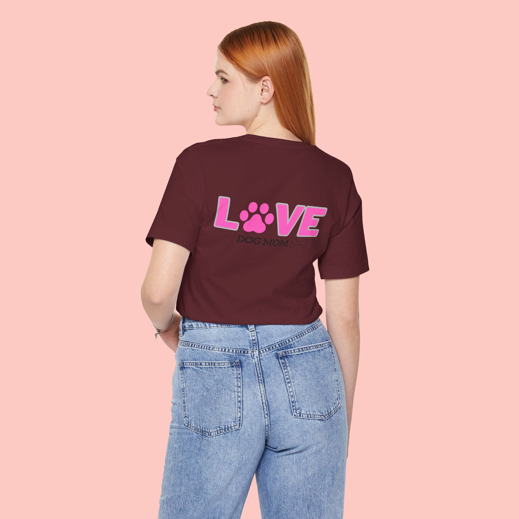 Dog Mom Love T-Shirt — "LOVE" Paw Graphic Tee