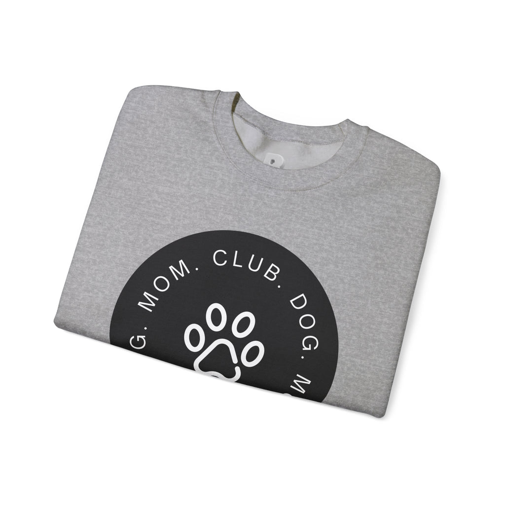 Dog Mom Club Crewneck Sweatshirt — Paw Print Graphic Pullover for Pet Moms