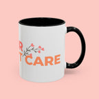 Accent Coffee Mug - "Growing Hair I Don't Care" Floral Script Coffee Mug