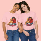 Dog Mom T-Shirt - Cute Woman Hugging Golden Retriever Tee
