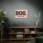 Dog Mama Pink Canvas Wall Art — Heart Pet Mom Decor